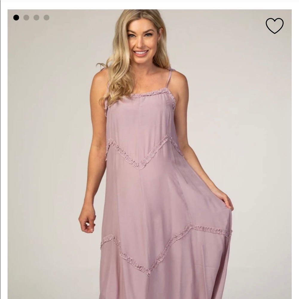 Lavender Ruffle Maternity Dress